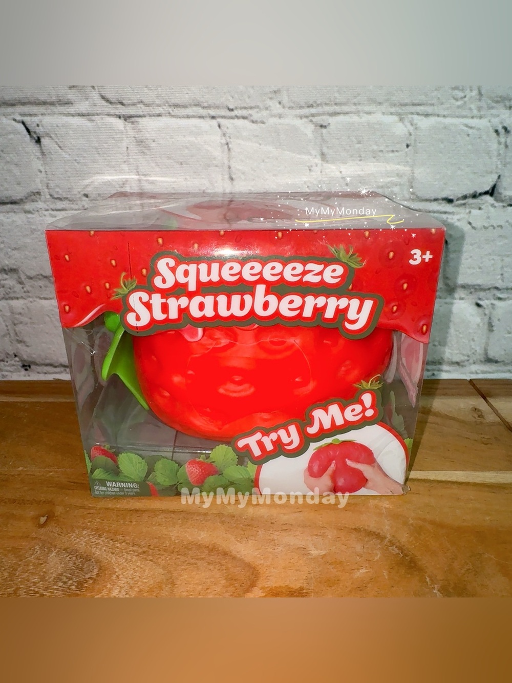 Sunny Days Jumbo Squeezy Strawberry Squishy Toy